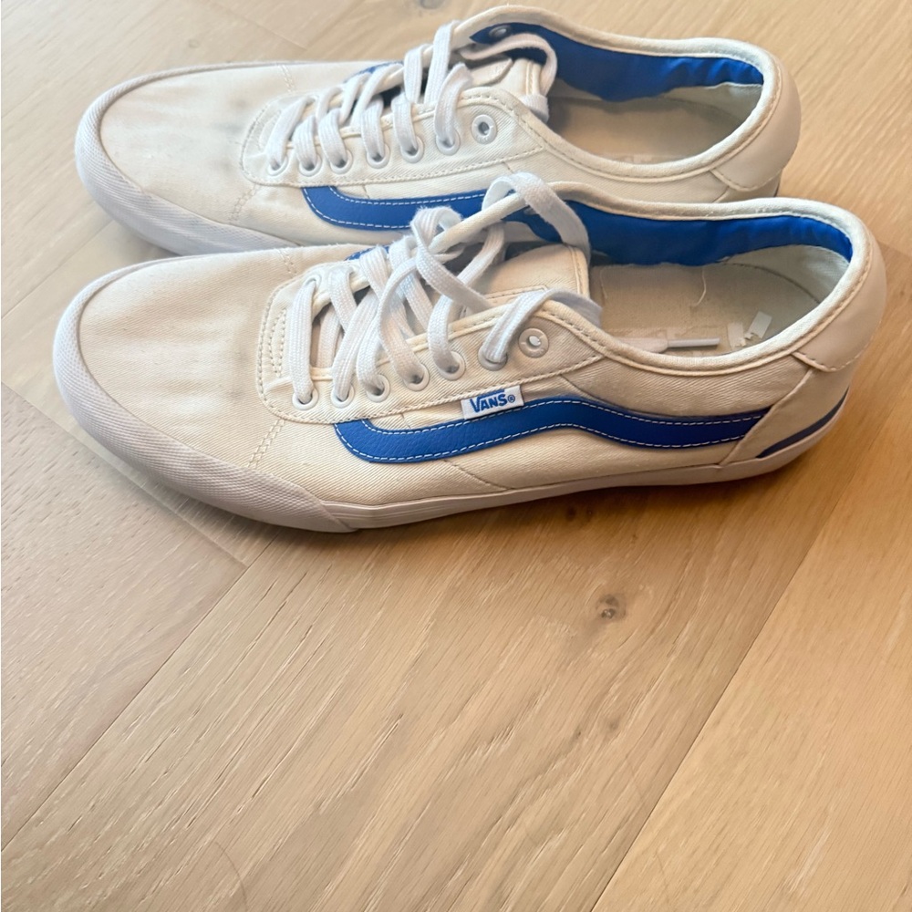 Vans Men's Beige and Royal Blue Sneakers - Picture 2 of 3